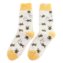 Miss Sparrow TSW015 Winter Bee And Stripe Cream Socks