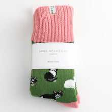 Miss Sparrow TSW029  Winter Black And White Cats Socks (2 Colours)