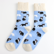 Miss Sparrow TSW029  Winter Black And White Cats Socks (2 Colours)