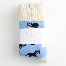 Miss Sparrow TSW029  Winter Black And White Cats Socks (2 Colours)