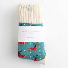 Miss Sparrow TSW032 Winter Xmas Sausage Dog Socks (2 Colours)