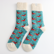 Miss Sparrow TSW032 Winter Xmas Sausage Dog Socks (2 Colours)