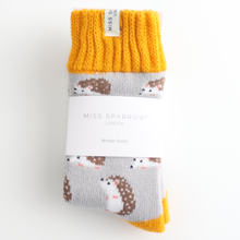 Miss Sparrow TSW034 Winter Blue Cute Hedgehogs Socks (2 Colours)