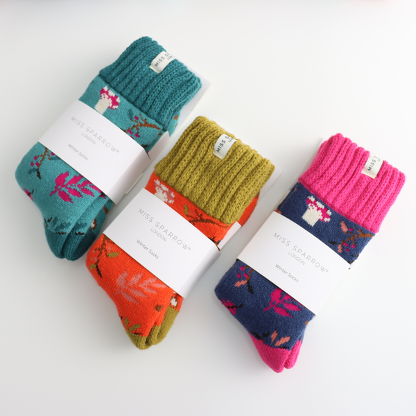 Miss Sparrow TSW038 Winter Woodland Socks (3 Colours)