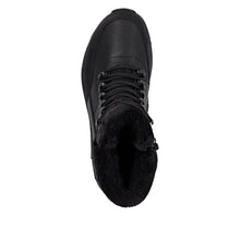 Rieker W0063-02 Black Leather Tex Trainer Boots With A Fur Collar