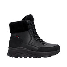 Rieker W0063-02 Black Leather Tex Trainer Boots With A Fur Collar
