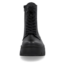 Rieker W1870-02 Minato Black Leather Lace-Up Ankle Boots
