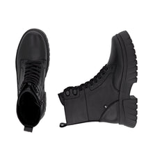 Rieker W1870-02 Minato Black Leather Lace-Up Ankle Boots