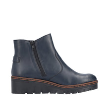 Rieker X9164-14 Navy Low Wedge Ankle Boots
