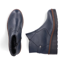 Rieker X9164-14 Navy Low Wedge Ankle Boots