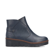 Rieker X9164-14 Navy Low Wedge Ankle Boots
