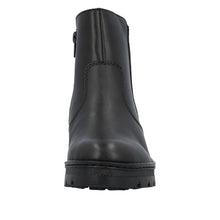 Rieker X9165-01 Minato Black Leather Low Wedge Ankle Boots