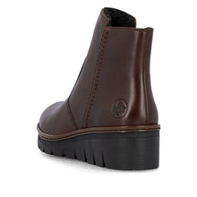 Rieker X9165-27 Cristalliono Brown Leather Low Wedge Ankle Boots