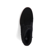 Rieker Y5065-00 Black Suede Leather Wedge Ankle Boots