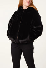 Luxurious Hooded Fur Zip Front Jacket (2 Colours)