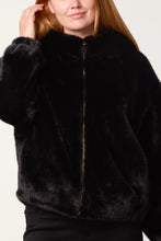 Luxurious Hooded Fur Zip Front Jacket (2 Colours)