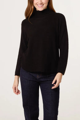Plain Black Turtle Neck Jumper