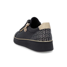 Remonte D2E00-03 Black Leather Trainers With A Black Sole