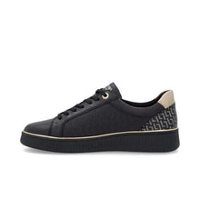 Remonte D2E00-03 Black Leather Trainers With A Black Sole