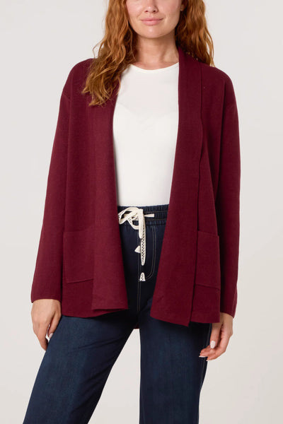 Plain Pocket Detail Longline Edge To Edge Cardigan (3 Colours)