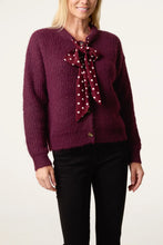 Spotted Bow Detail Knitted Cardigan (2 Colours)