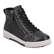 Rieker Evolution W0164-00 Castor Black Leather Lace-Up Ankle Trainer Boots