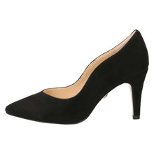Caprice 22412 Black Suede Leather Heeled Court Shoes