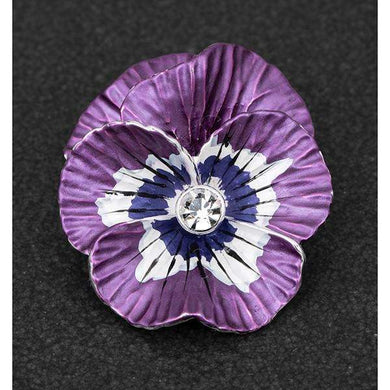 Equilibrium Violet Pansy Silver Plated Brooch