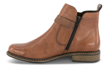 Rieker Z4959-22 Brown And Navy Zip-Up Leather Ankle Boot