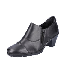 Rieker 57173-02 Black Leather Low Heel Shoe-Boots