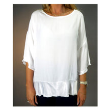 D.E.C.K. By Decollage 80610 3/4 Sleeve Top with Satin Trim (6 Colours)