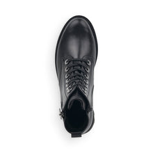 Remonte D8671-01 Cristallion Black Leather Lace-Up Ankle Boots