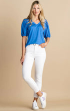 Marble 6964 V-Neck Frill Sleeve Top (3 Colours)