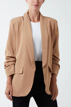 Ruched Sleeved Plain Blazer (5 Colours)