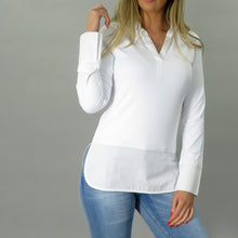 D.E.C.K By Decollage Peggy Stretchy Plain White Layering Shirt