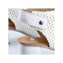 Rieker 64772-80 Bast White Low Heeled Interwoven Jute Enclosed Style Sandals