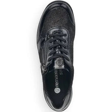 Remonte R7637-03 Black Metallic Combination Side Zip Trainer Shoes