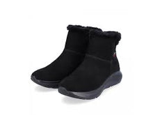 Rieker 42170-00 R-Evolution Black Tex Suede Leather Wedge Ankle Boots