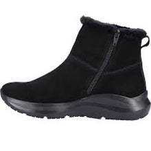 Rieker 42170-00 R-Evolution Black Tex Suede Leather Wedge Ankle Boots