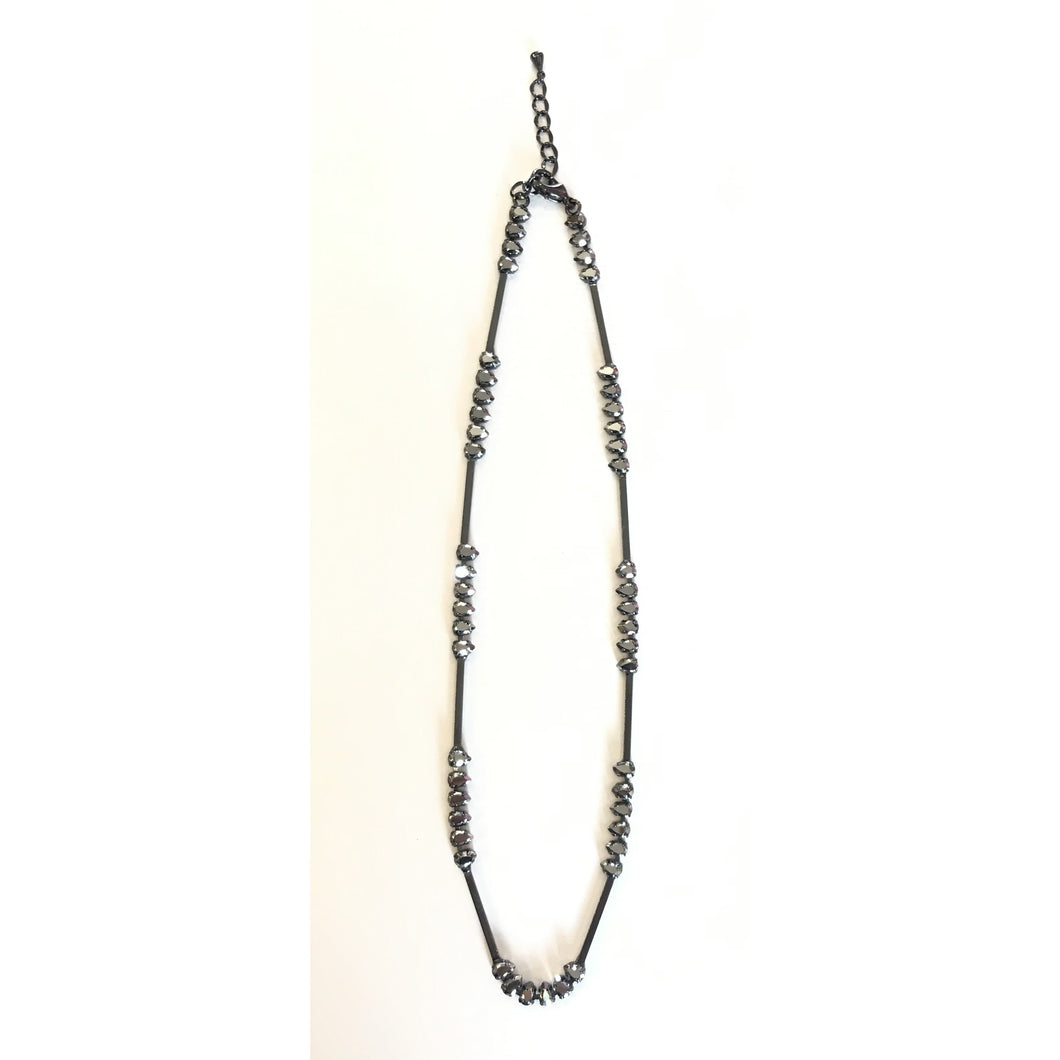 hematite/pewter necklace