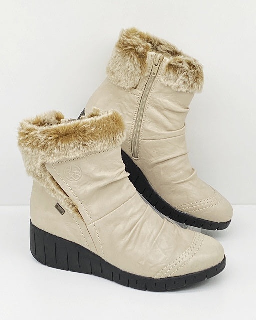 instinkt musikkens erindringer Rieker Y1361-60 Cream Wedge Fur Tex Ankle Boots – Missy Online: Shoes,  Fashion & Accessories Based in Leeds