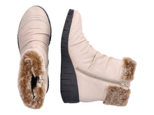 Rieker Y1361-60 Cream Wedge Fur Tex Ankle Boots