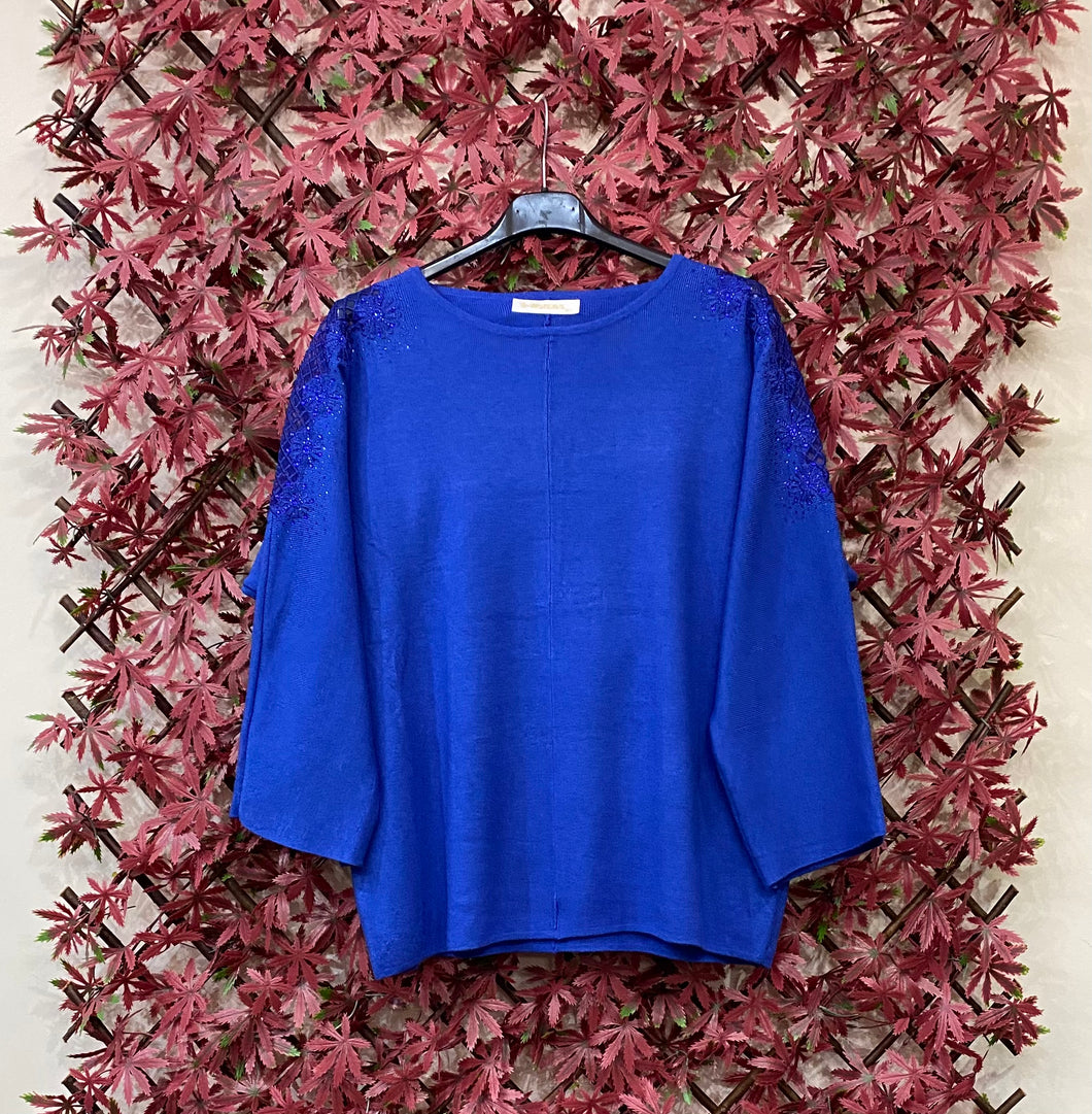 Lace 3/4 Sleeve Jumper (3 Colours)