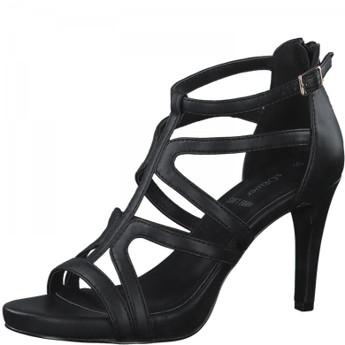 S Oliver 28306-38 Black Heeled Gladiator Sandals