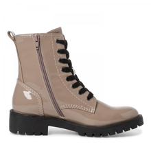 Tamaris 25807-29 Taupe Patent Lace-Up Ankle Boots