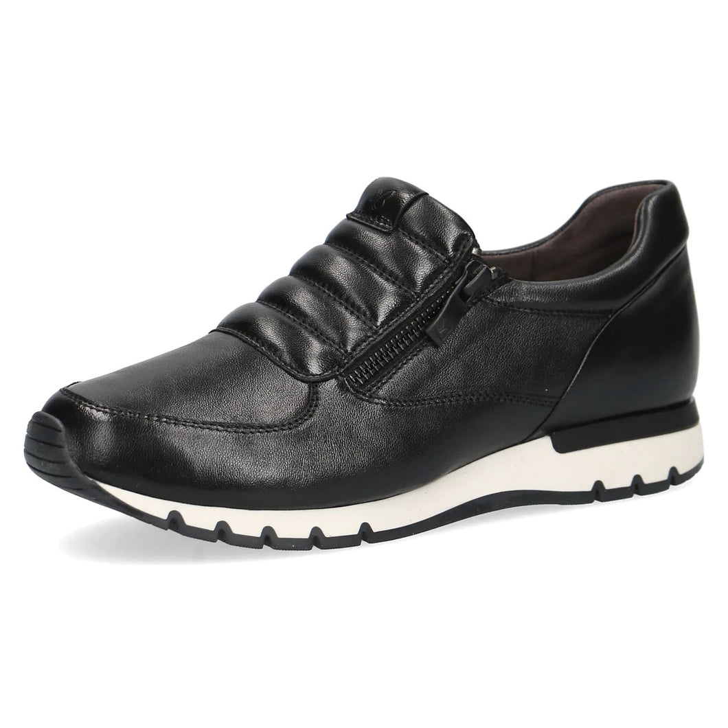 Caprice 24752-29 Black Nappa Leather Zip Side Trainers