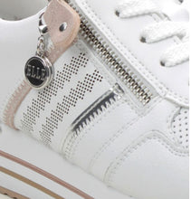 Remonte D1318-80 Elle Range Rock White And Rose Gold Leather Trainers