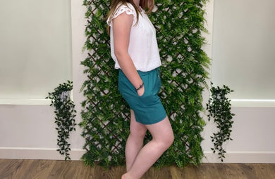 Amelia Plain Jade Green Magic Stretchy Shorts