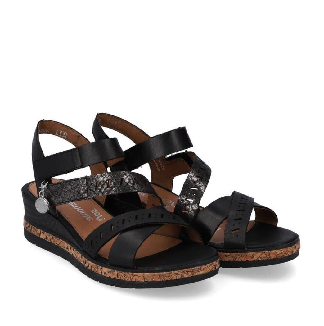 Eden and Co® - Genuine Leather Footwear - Crossover Sandals Black