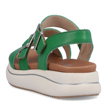 Remonte D0L50-52 Lugano Apple Green Leather Flatform Gladiator Sandals